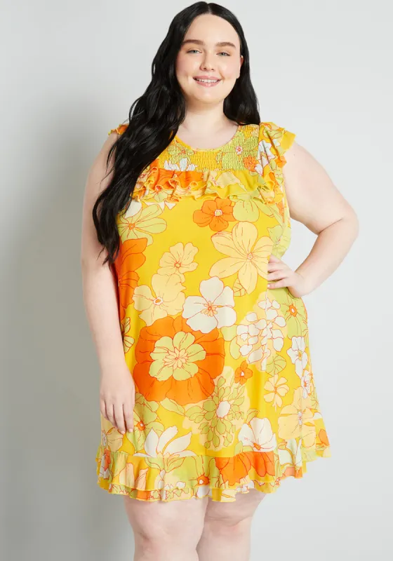 That Tropical 'Frilling' Mesh Mini Dress (Final Sale) sold by Modcloth