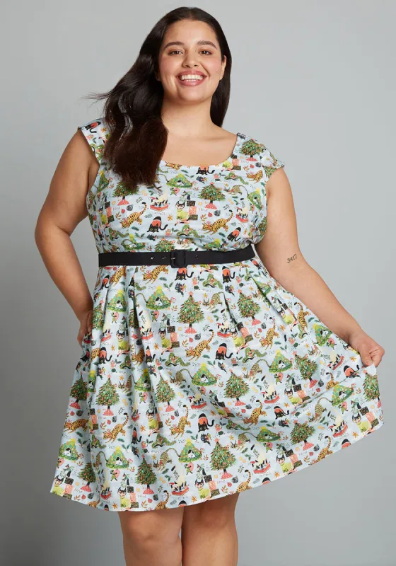 ModCloth X Retrolicious Making Meow-y A-Line Dress sold by Modcloth