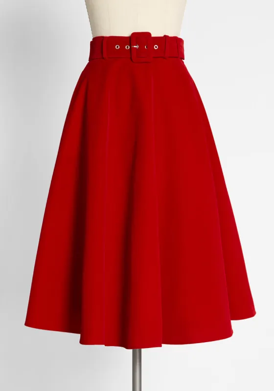 ModCloth x Collectif Candy Apple Confection Swing Skirt sold by Modcloth