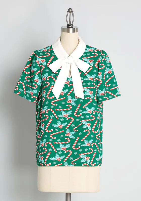 Positive First Impressions Tie-Neck Blouse sold by Modcloth