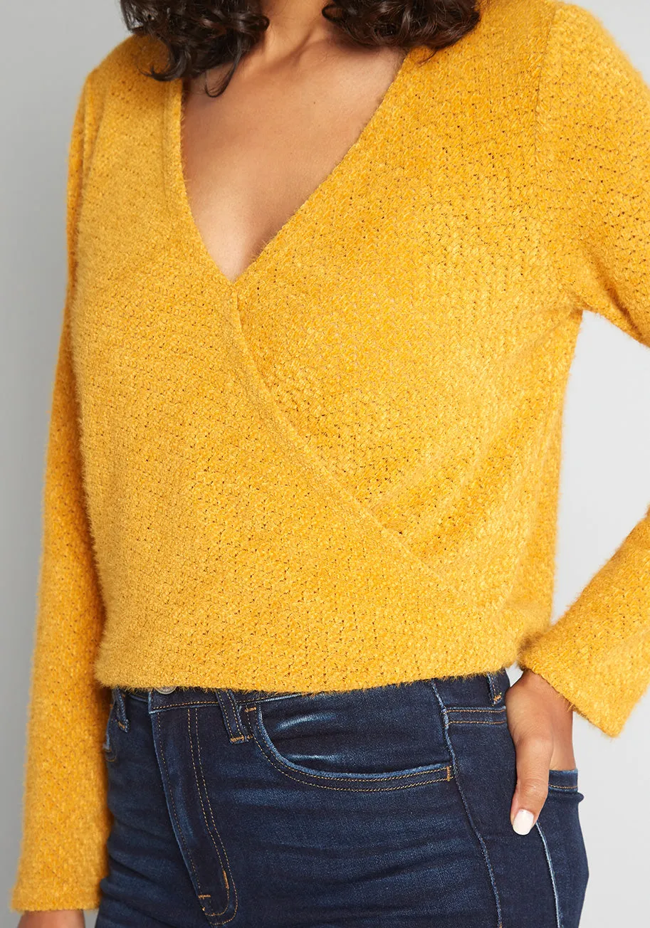 A Golden Opportunity Surplice Sweater sold by Modcloth product image thumbnail 4