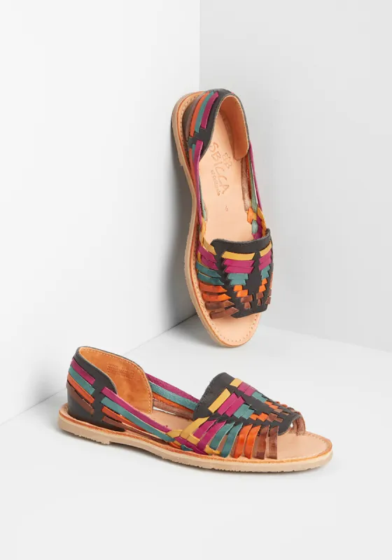 Weave Done It Again Leather Sandal sold by Modcloth