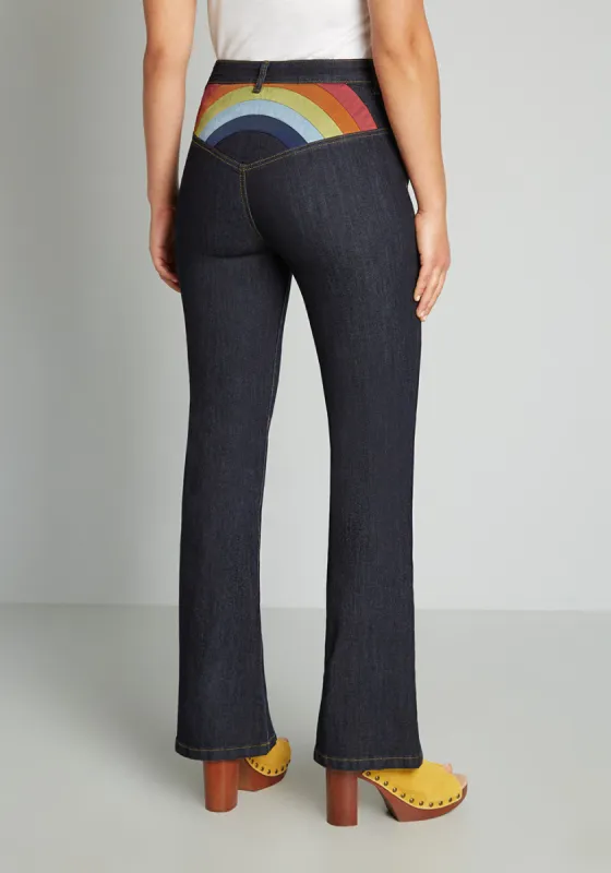 Rainbows Follow Me Wide-Leg Jeans sold by Modcloth