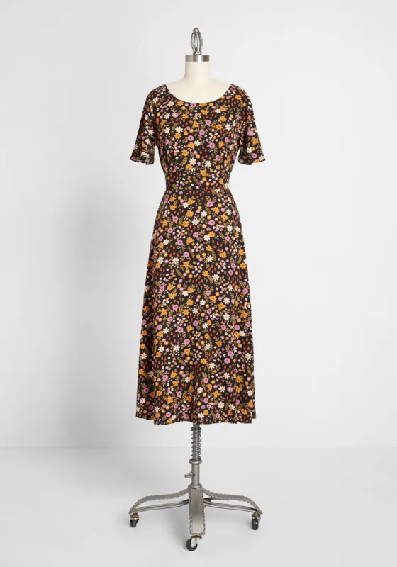 ModCloth x Princess Highway Floral Midi Dress sold by Modcloth