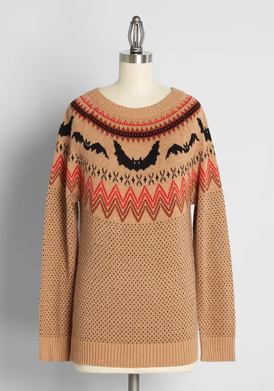 It Be Like 'Bat' Fair Isle Sweater sold by Modcloth