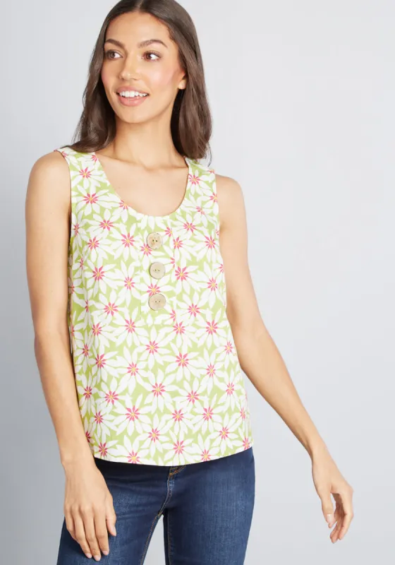 Love of Buttons Sleeveless Top sold by Modcloth