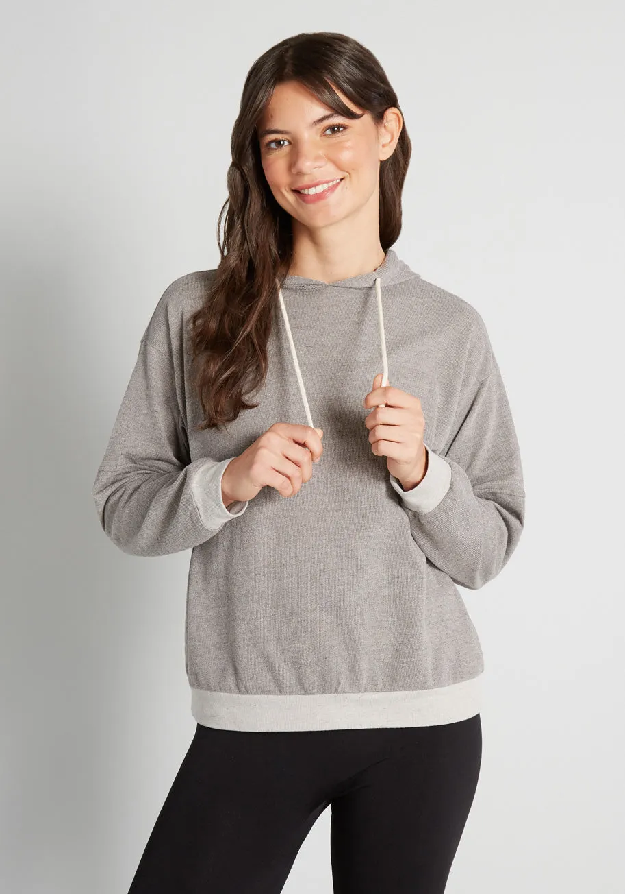 Speak French Terry to Me Pullover Hoodie sold by Modcloth