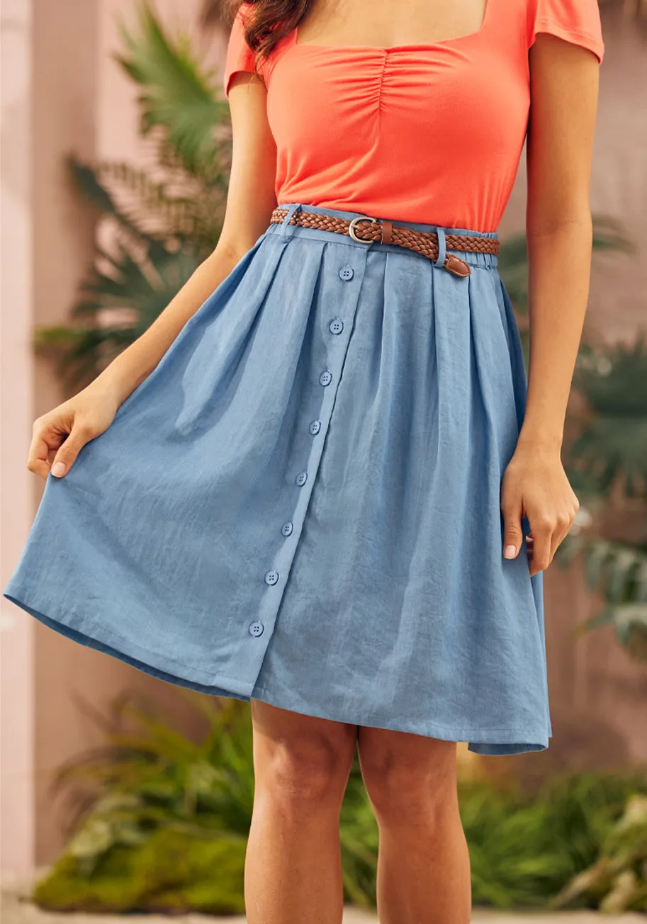 Bookstore's Best Chambray A-Line Skirt sold by Modcloth