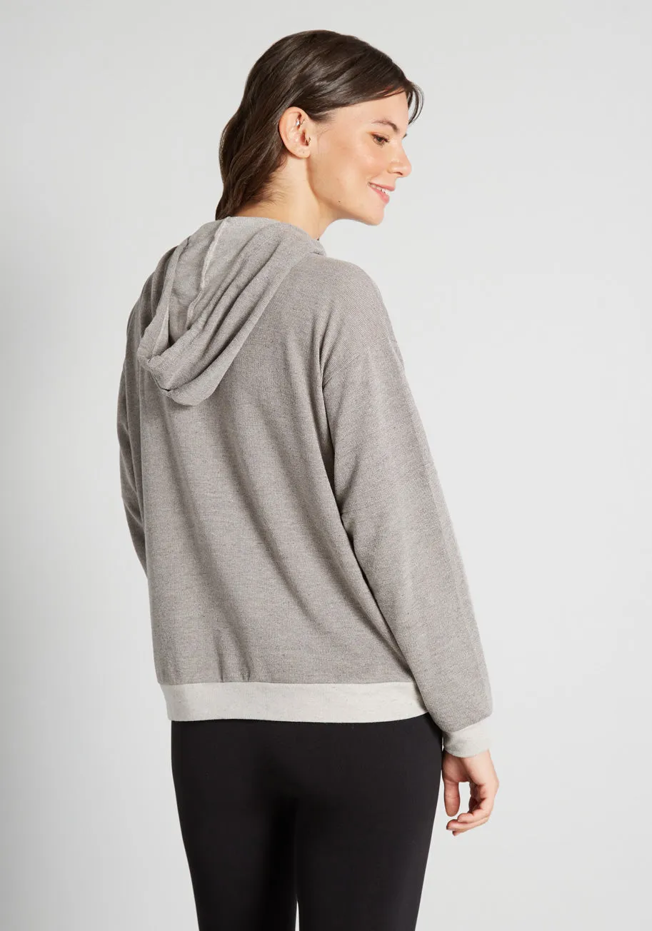 Speak French Terry to Me Pullover Hoodie sold by Modcloth product image thumbnail 2