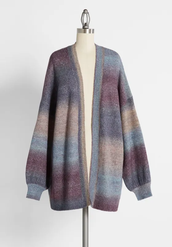 Dipped In Watercolors Oversized Cardigan sold by Modcloth