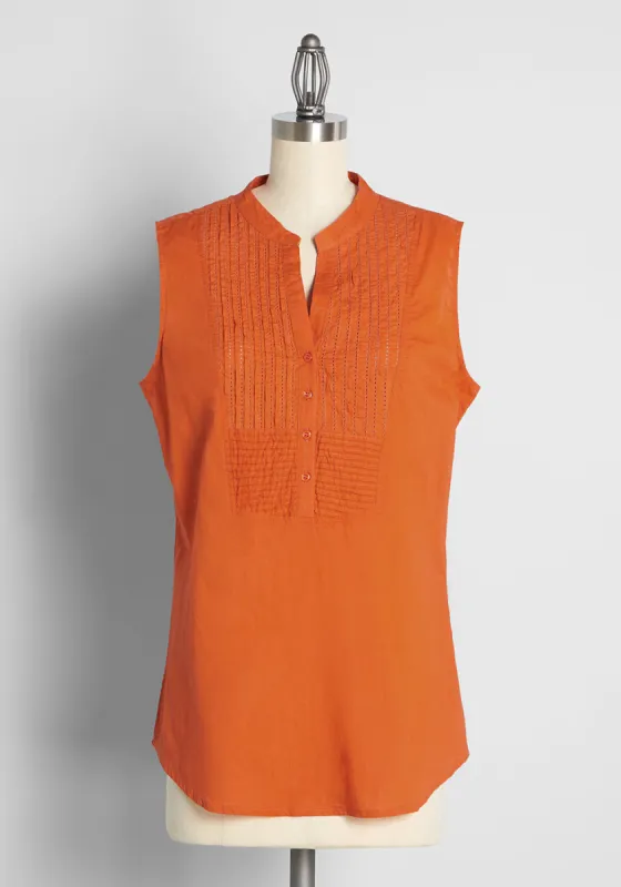 Just Breezing By Sleeveless Shirt sold by Modcloth