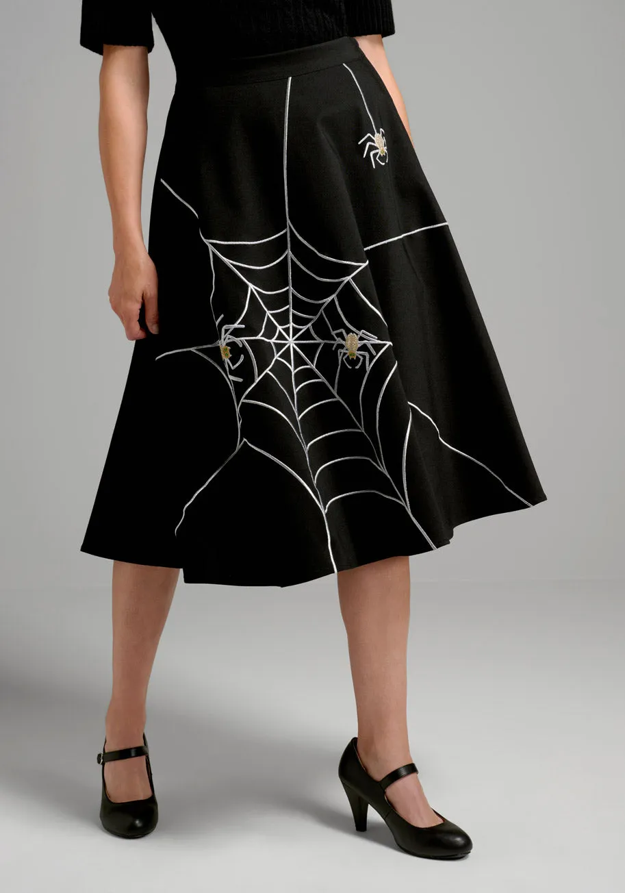 Just This Sway A-Line Skirt: Spooky Edition! sold by Modcloth product image thumbnail 2