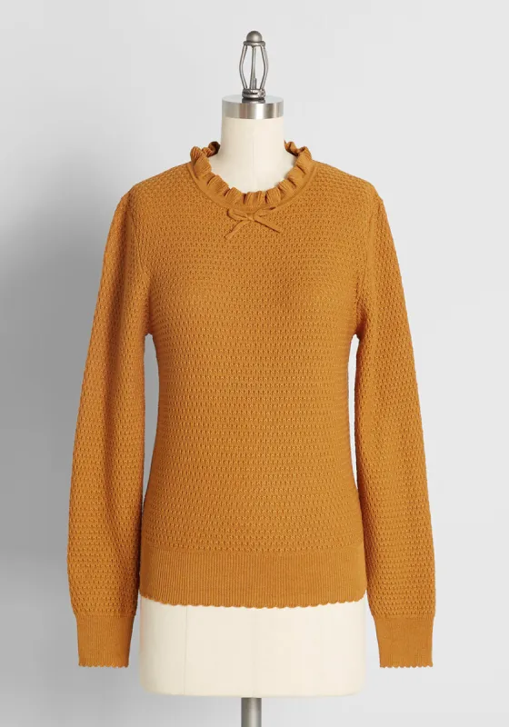 Polished In Pointelle Sweater sold by Modcloth