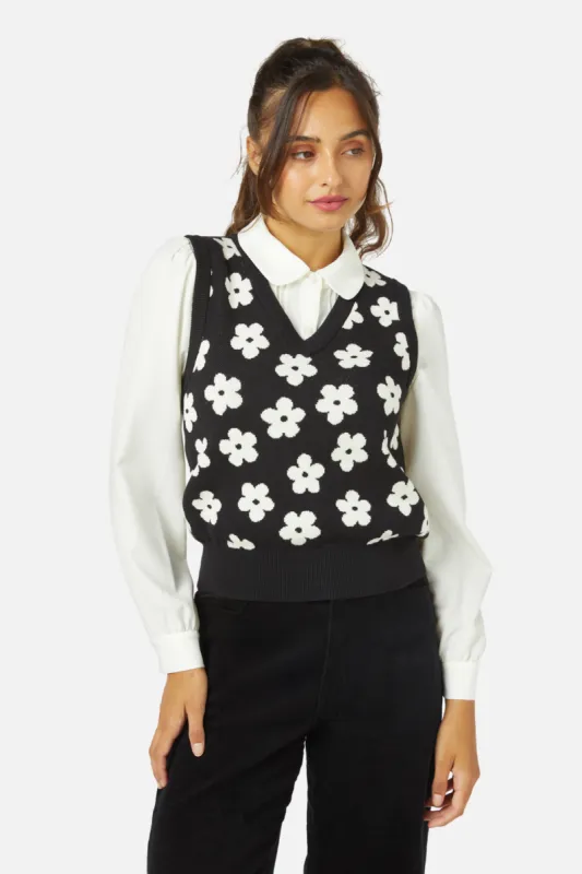 Gigi Daisy Knit Vest sold by Modcloth