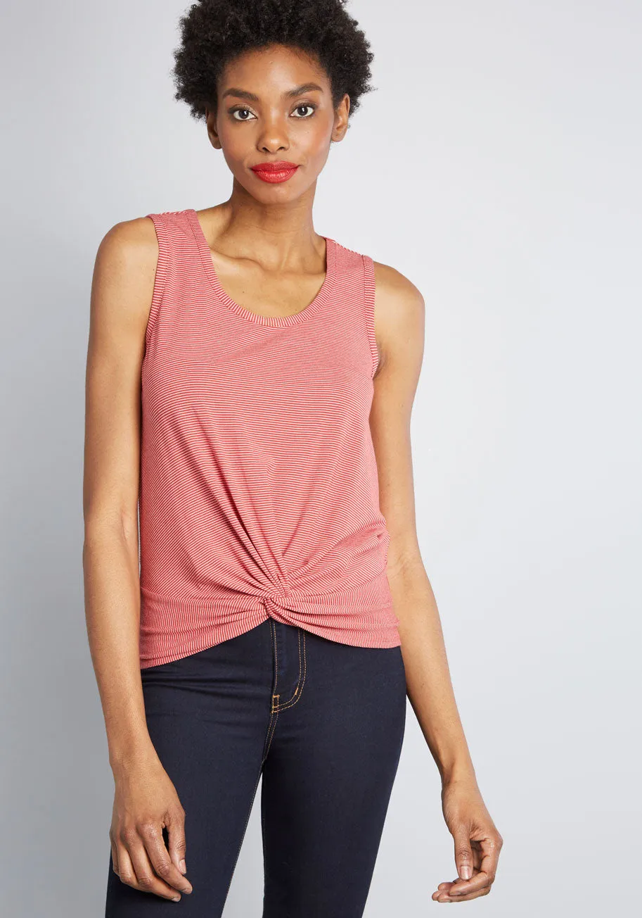 Knotted Moxie Tank Top sold by Modcloth