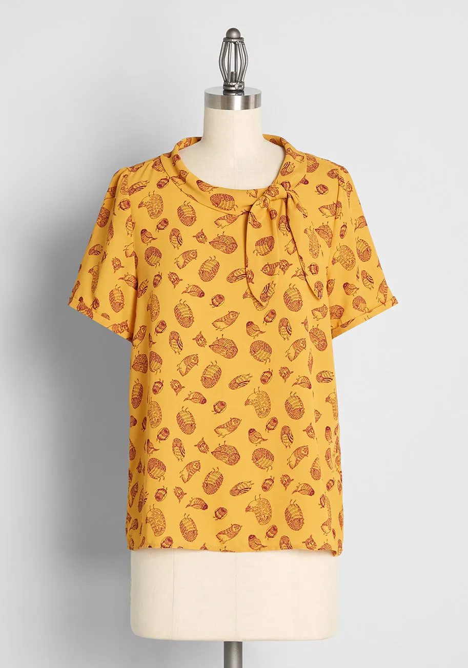 Always On My Mind Tie-Neck Blouse sold by Modcloth