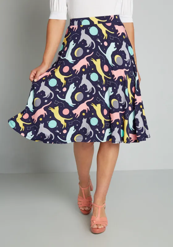 Excellence Attained Knit A-Line Skirt sold by Modcloth
