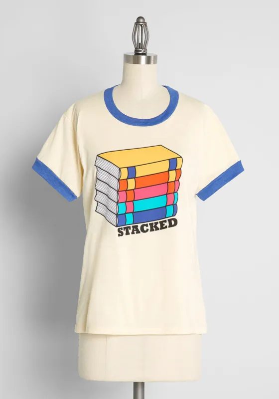 ModCloth x Camp Collection Stacked With Smarts Ringer Tee sold by Modcloth