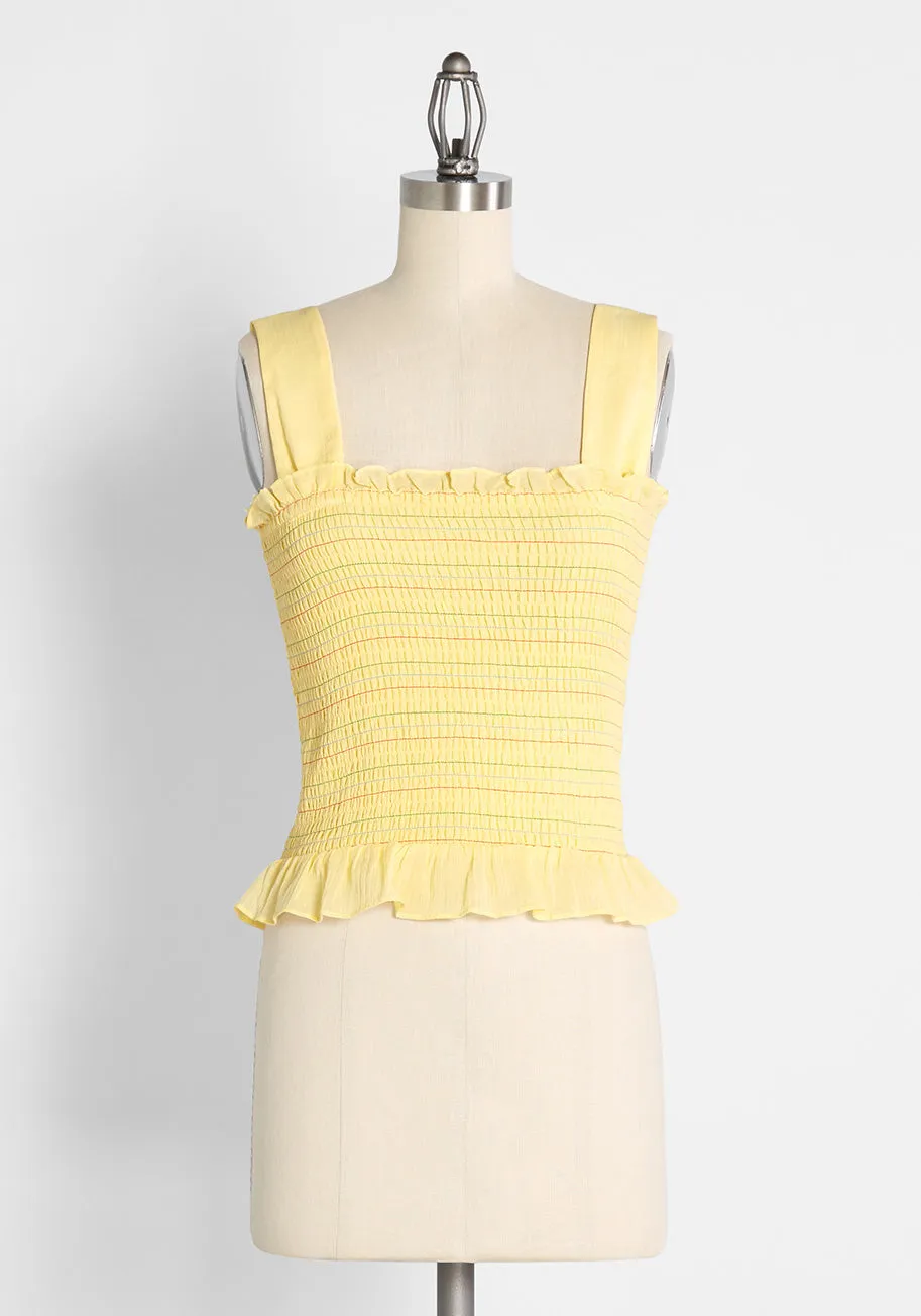 Hot Fun in the Summertime Smocked Tank Top sold by Modcloth