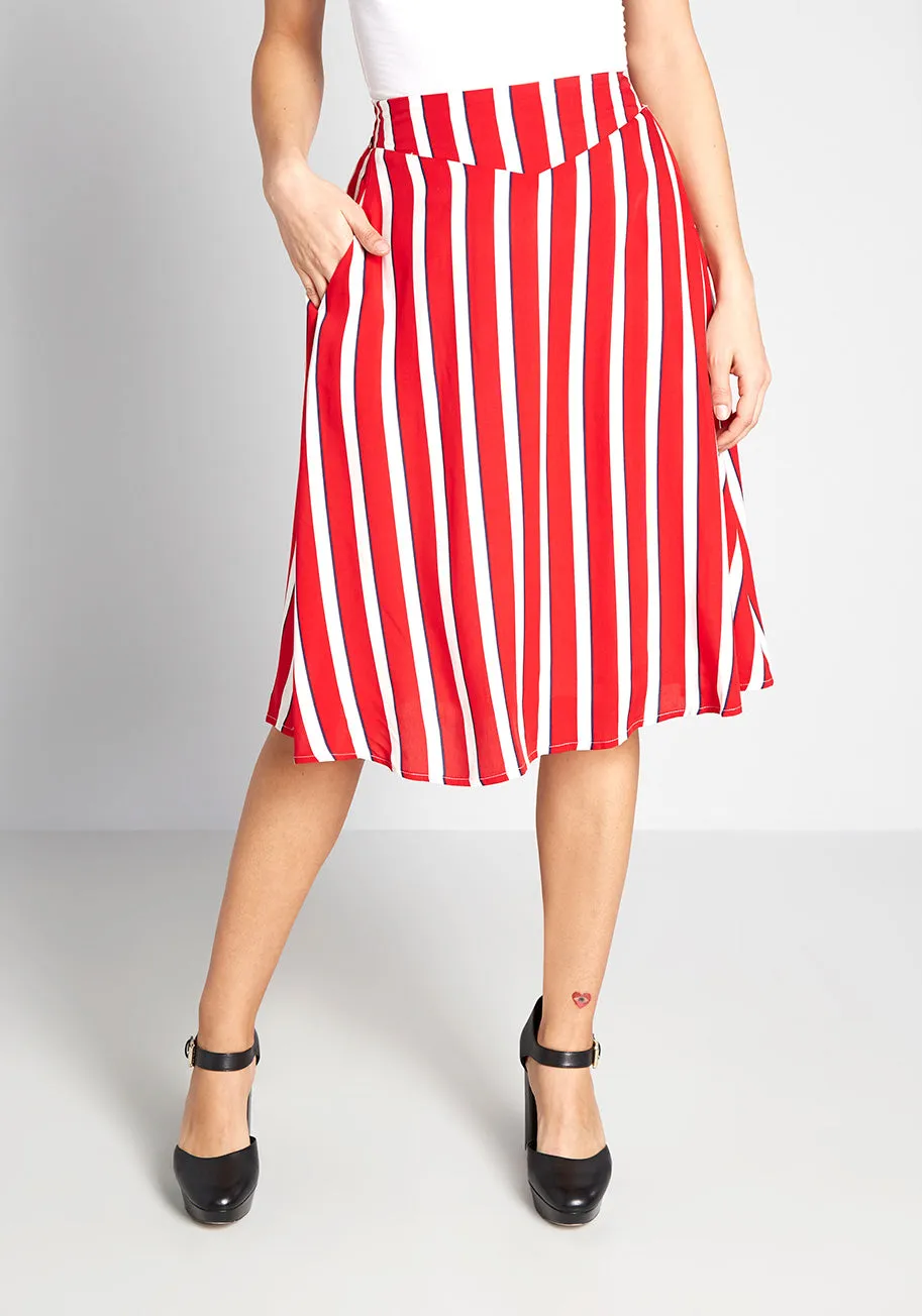Modcloth X Collectif A Shore Thing A-Line Skirt sold by Modcloth