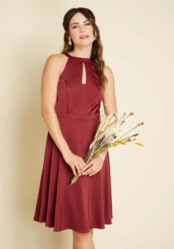 Best of Luxe Satin Halter Dress sold by Modcloth