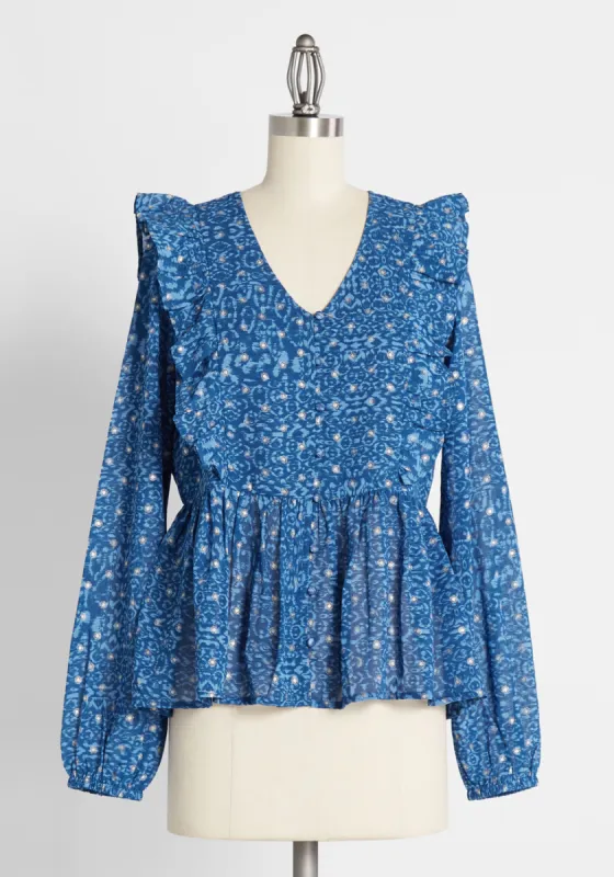 Twirl About a Tidal Wave Top sold by Modcloth