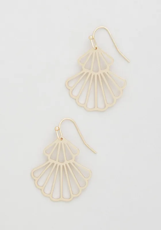 Sea Scalloped Dangle Earrings sold by Modcloth