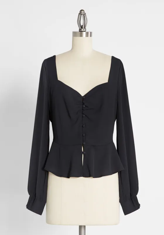 Sweet Touches Peplum Blouse sold by Modcloth