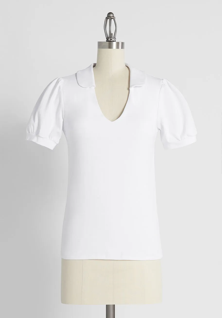 Take It or Sleeve It V-Neck Top sold by Modcloth