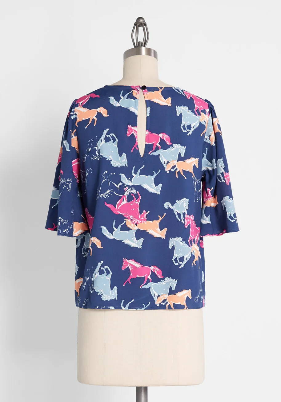 All the Pretty Horses Flutter Sleeve Top sold by Modcloth product image thumbnail 2