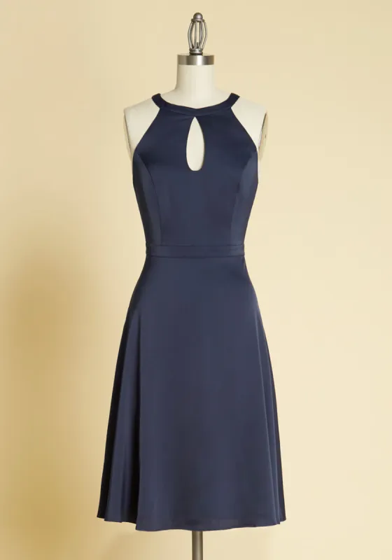 Best of Luxe Satin Halter Dress sold by Modcloth
