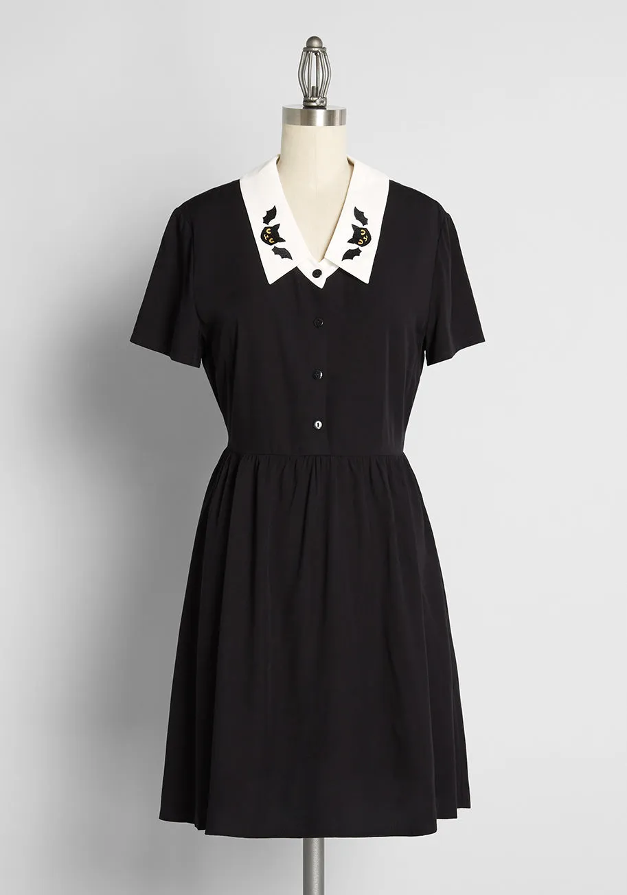 ModCloth x Dangerfield When Bats and Cats Collide Dress sold by Modcloth