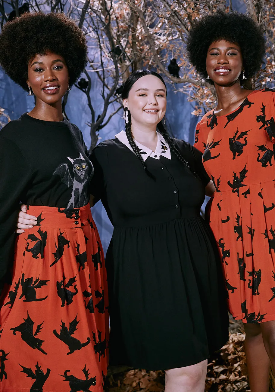 ModCloth x Dangerfield When Bats and Cats Collide Dress sold by Modcloth product image thumbnail 5