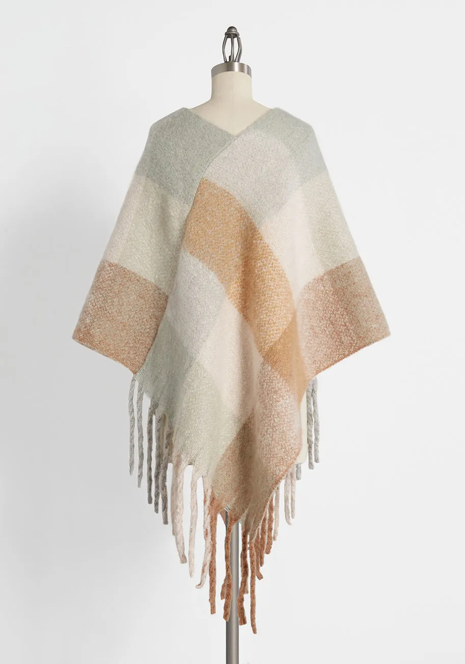 Pastel Plaid Dreams Knit Poncho sold by Modcloth product image thumbnail 2