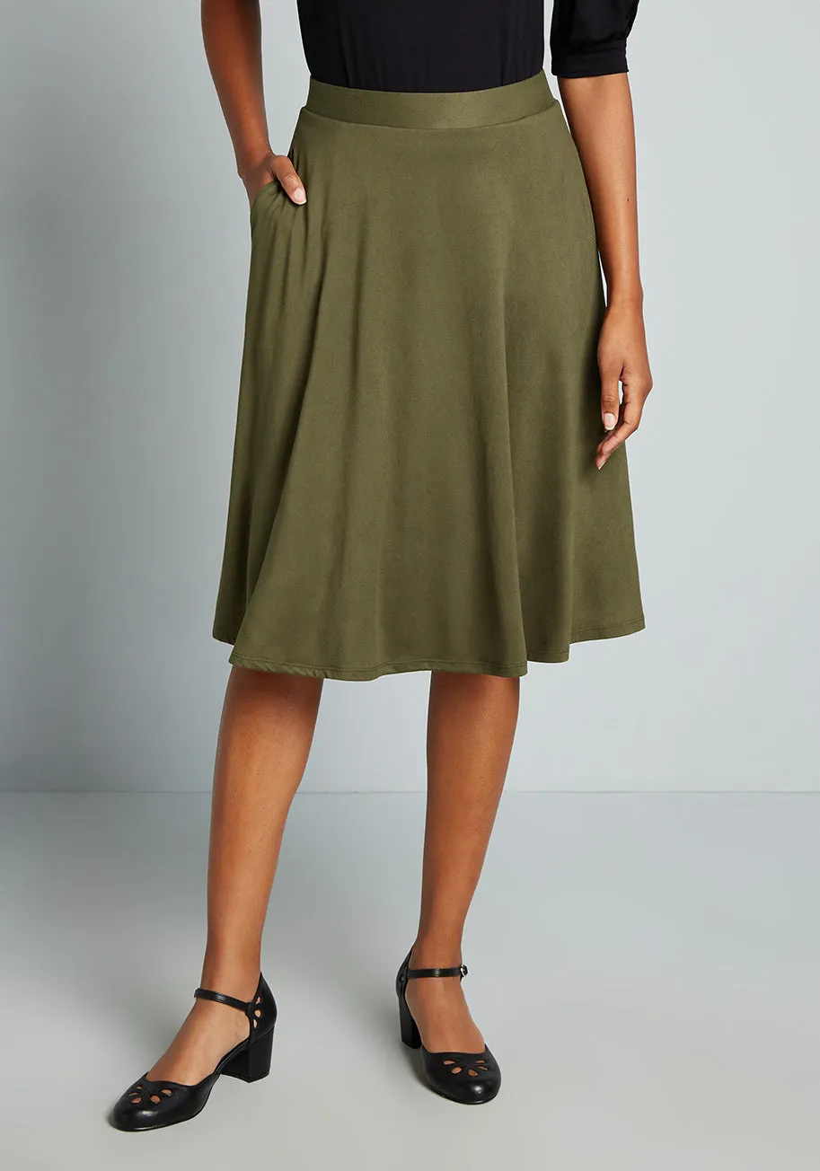 Excellence Attained Knit A-Line Skirt sold by Modcloth