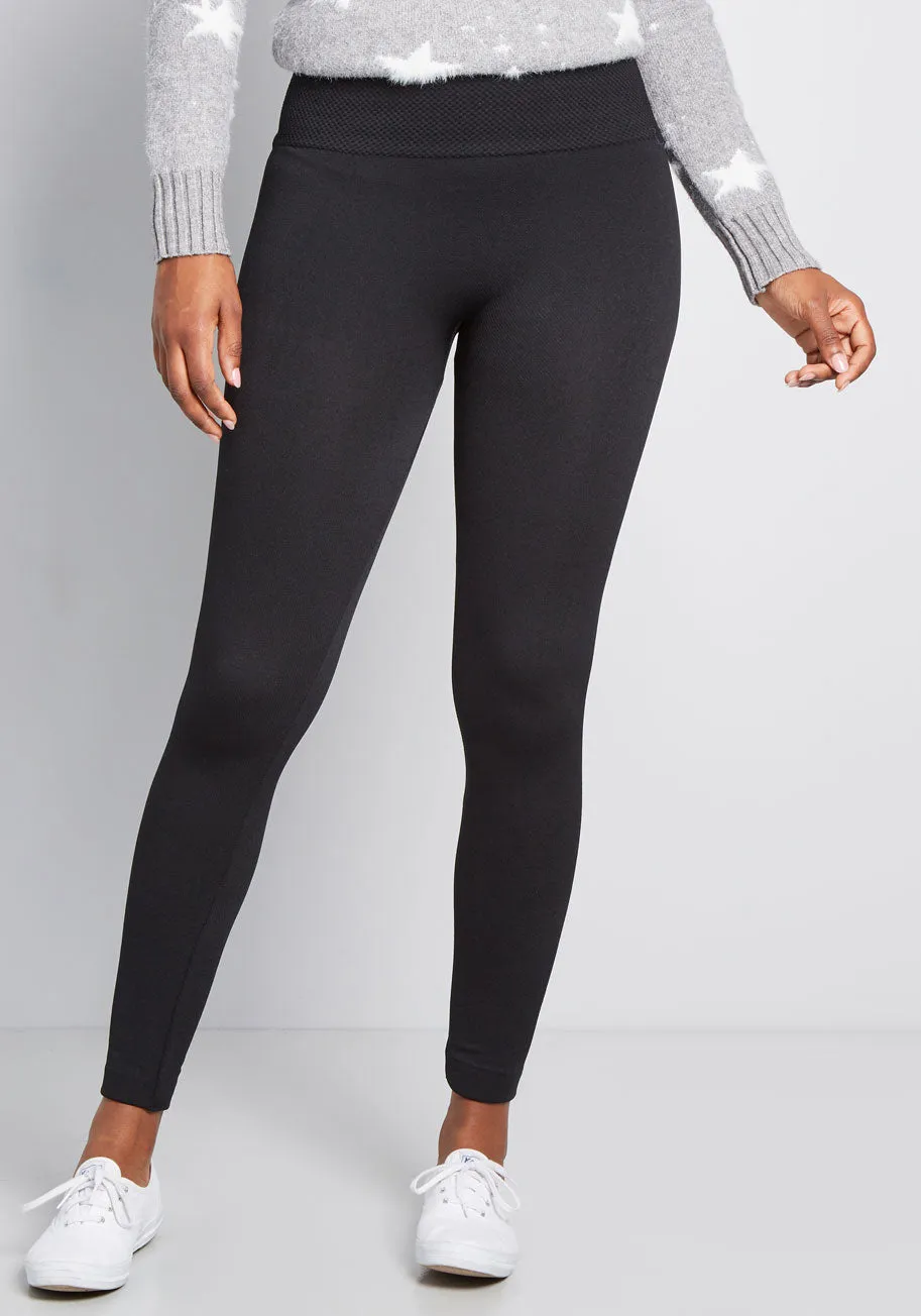 Heed Your Warming Fleece-Lined Leggings in Black sold by Modcloth