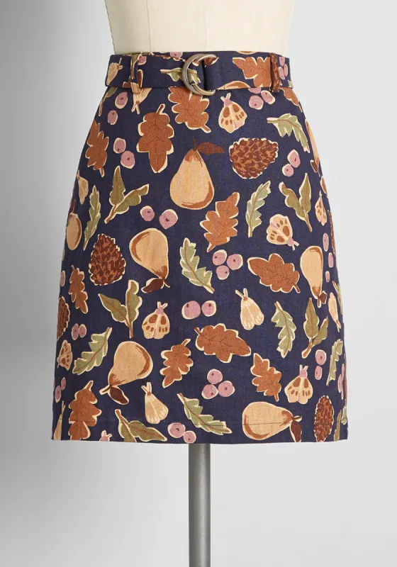 Harvesting Treasures Belted Mini Skirt sold by Modcloth
