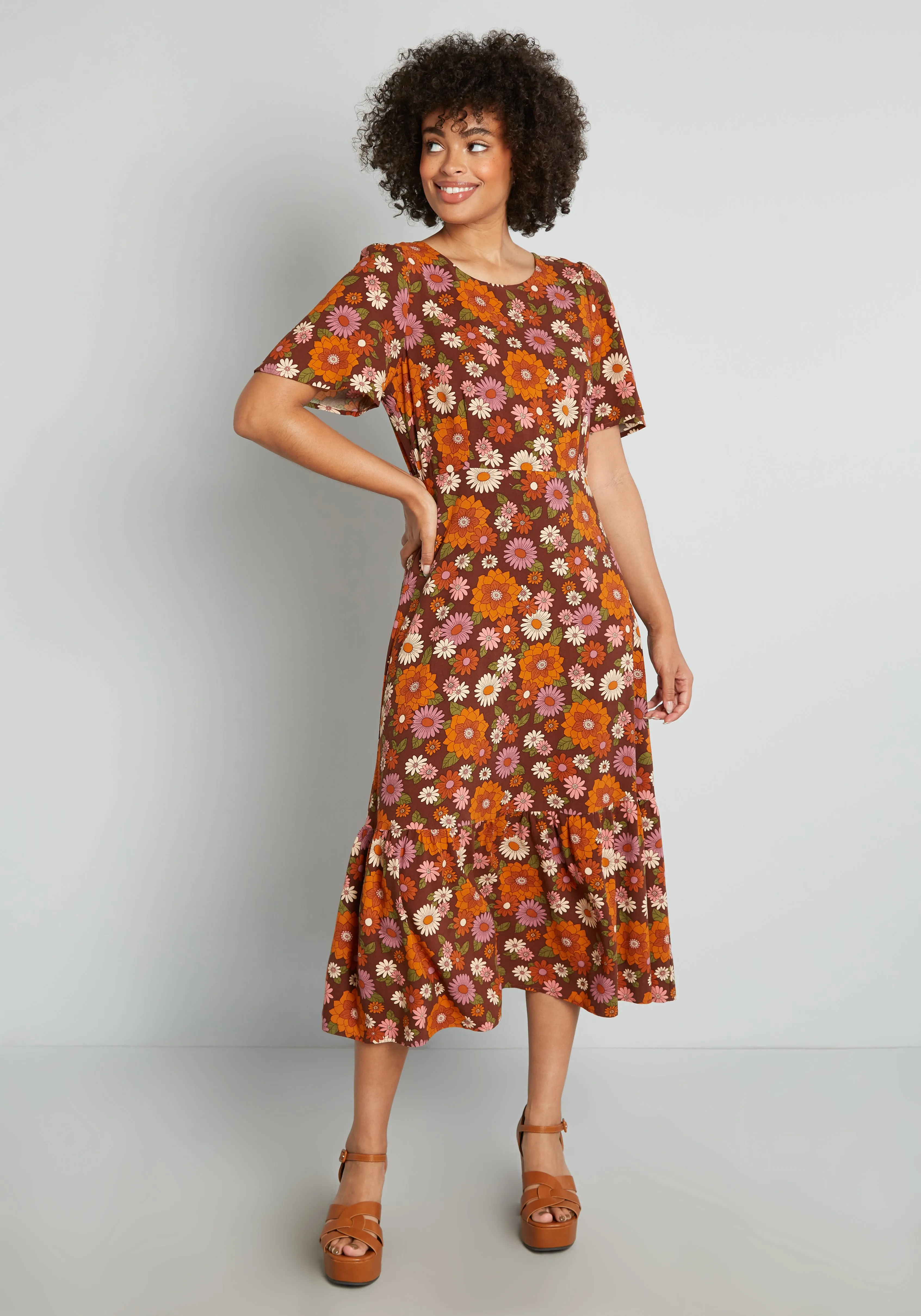 That 70's Glow Midi Dress sold by Modcloth