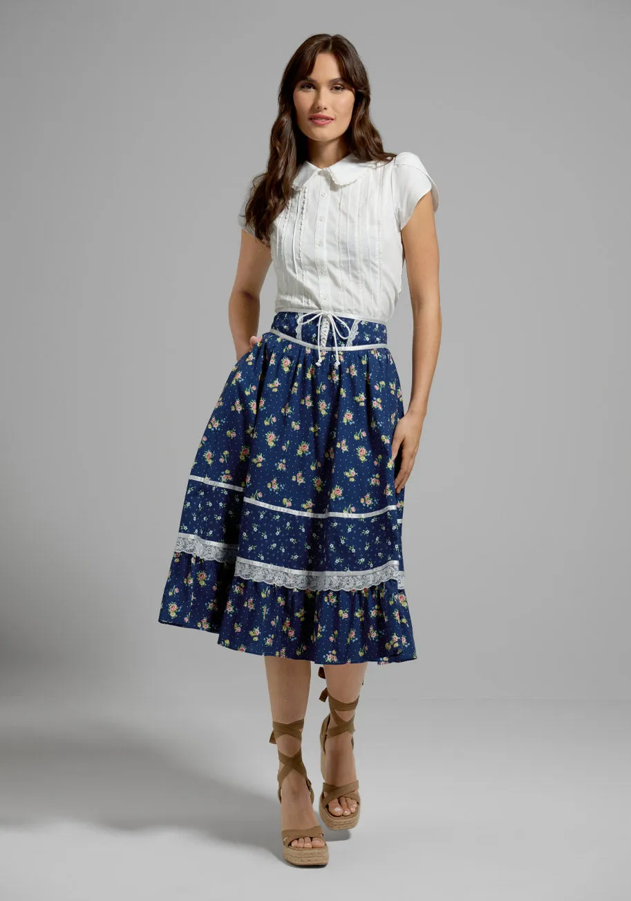 GUNNE SAX for ModCloth Rustic Romance Corselette Midi Skirt sold by Modcloth