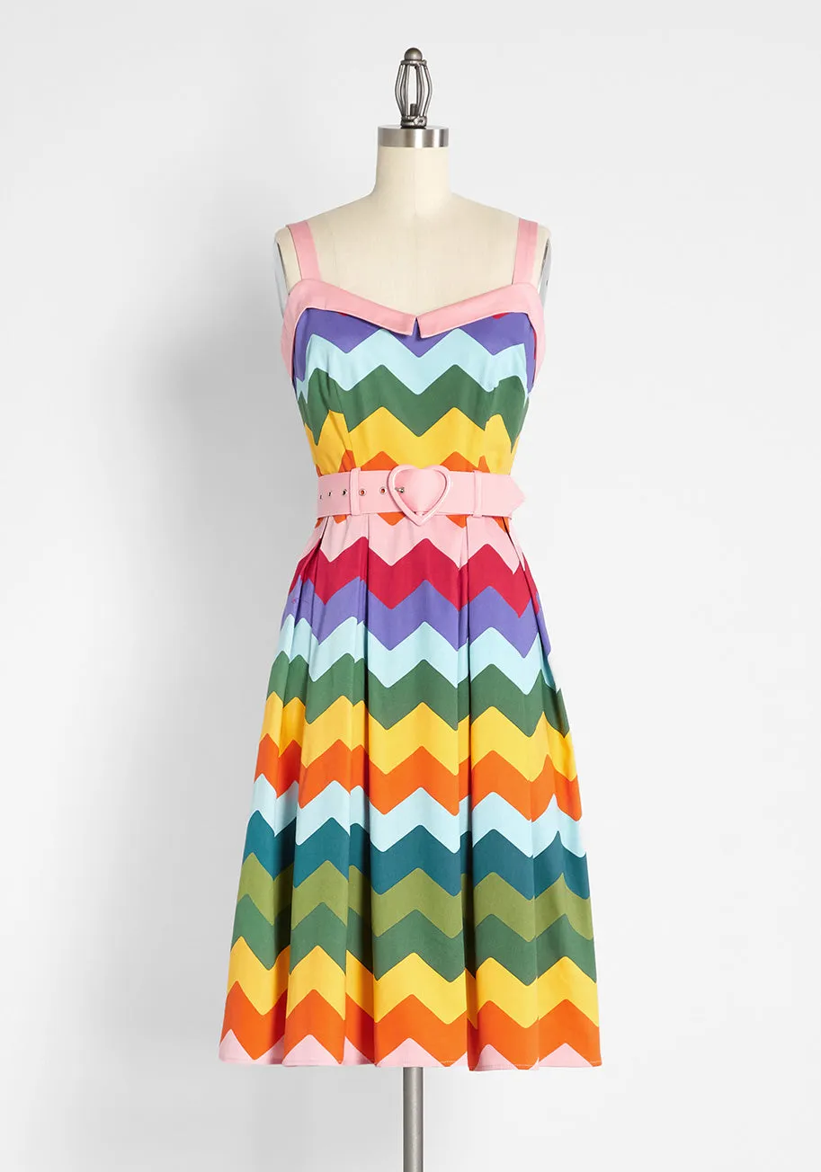 Chevron Elation Swing Dress sold by Modcloth