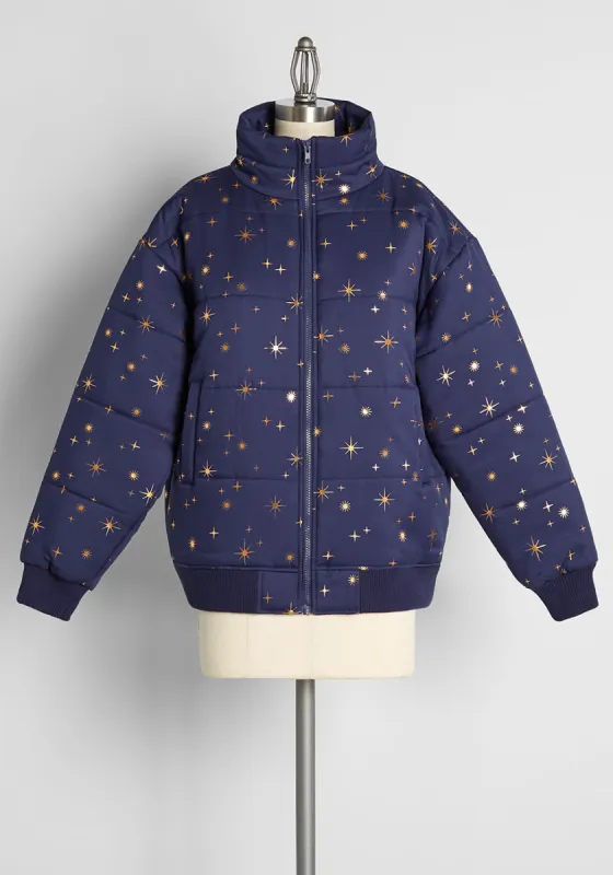 Stargazing, Oh-So Amazing Puffer Jacket sold by Modcloth