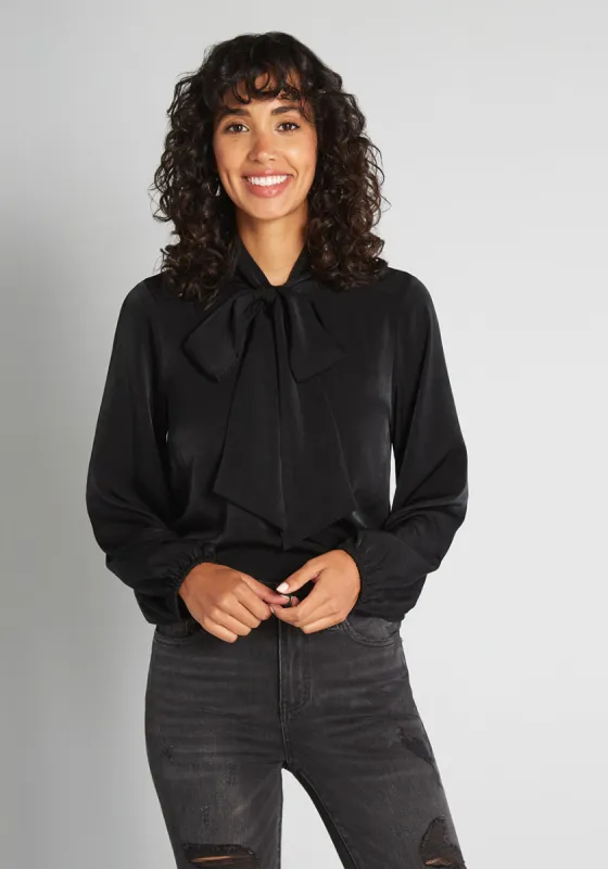 Present and Polished Tie-Neck Blouse sold by Modcloth