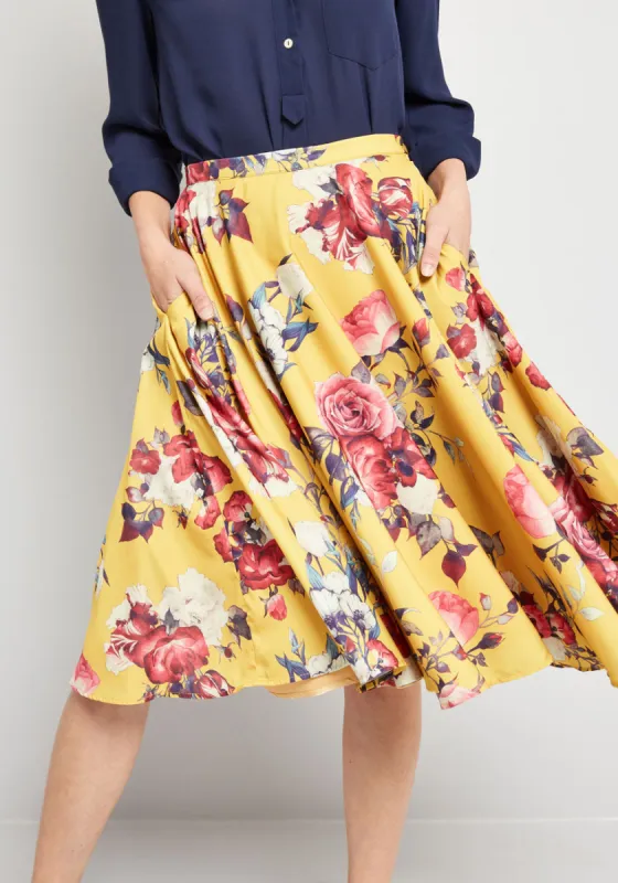 Ikebana for All A-Line Skirt sold by Modcloth