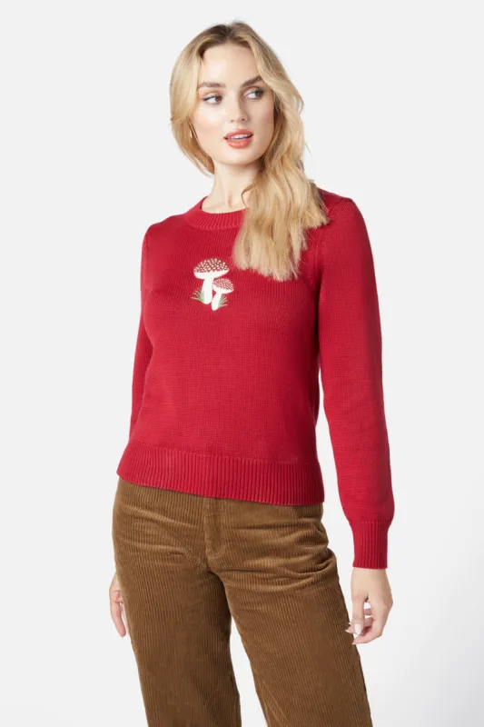 Mushroom Embroidered Sweater sold by Modcloth