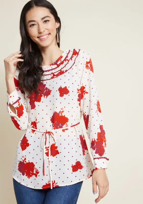 Retro Refresh Long Sleeve Top in Print Mix made by Modcloth