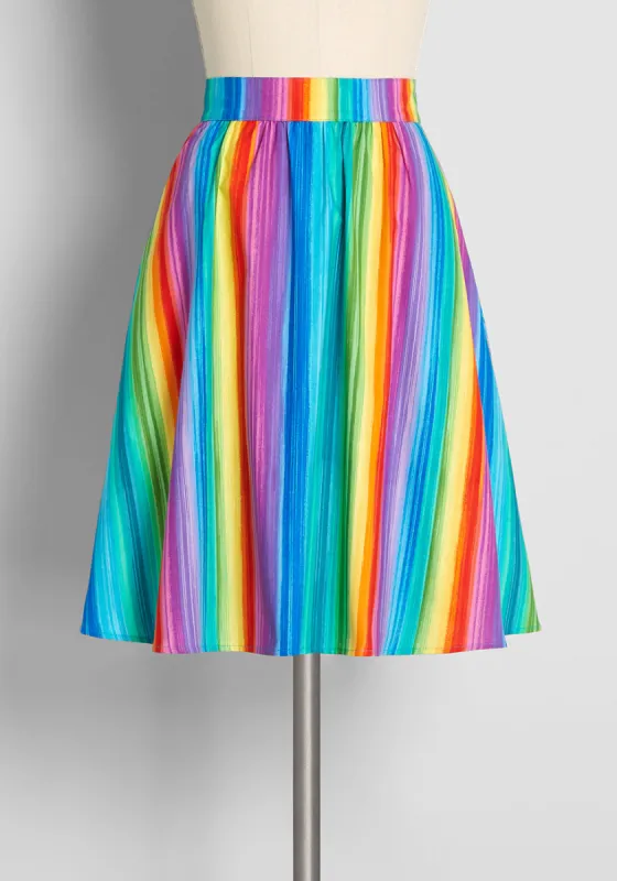 Blazing With Brightness Swing Skirt sold by Modcloth