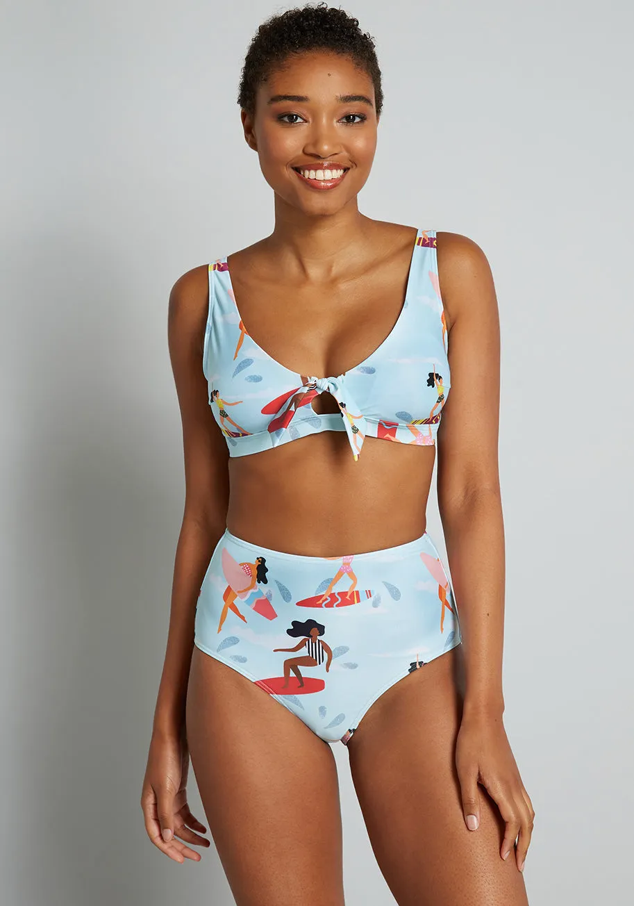 The Sara High-Waisted Bikini Bottom sold by Modcloth