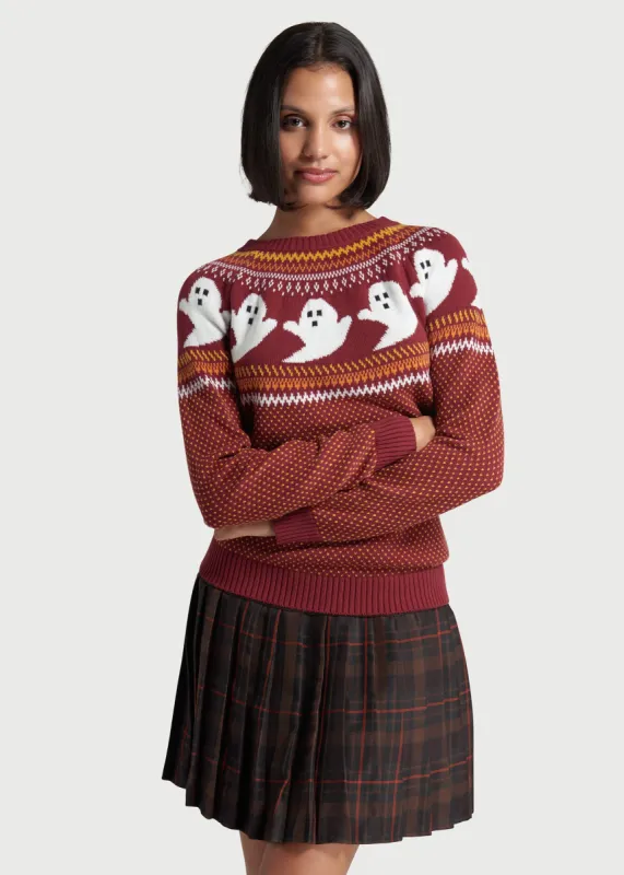 You've Been Ghosted Fair Isle Sweater sold by Modcloth