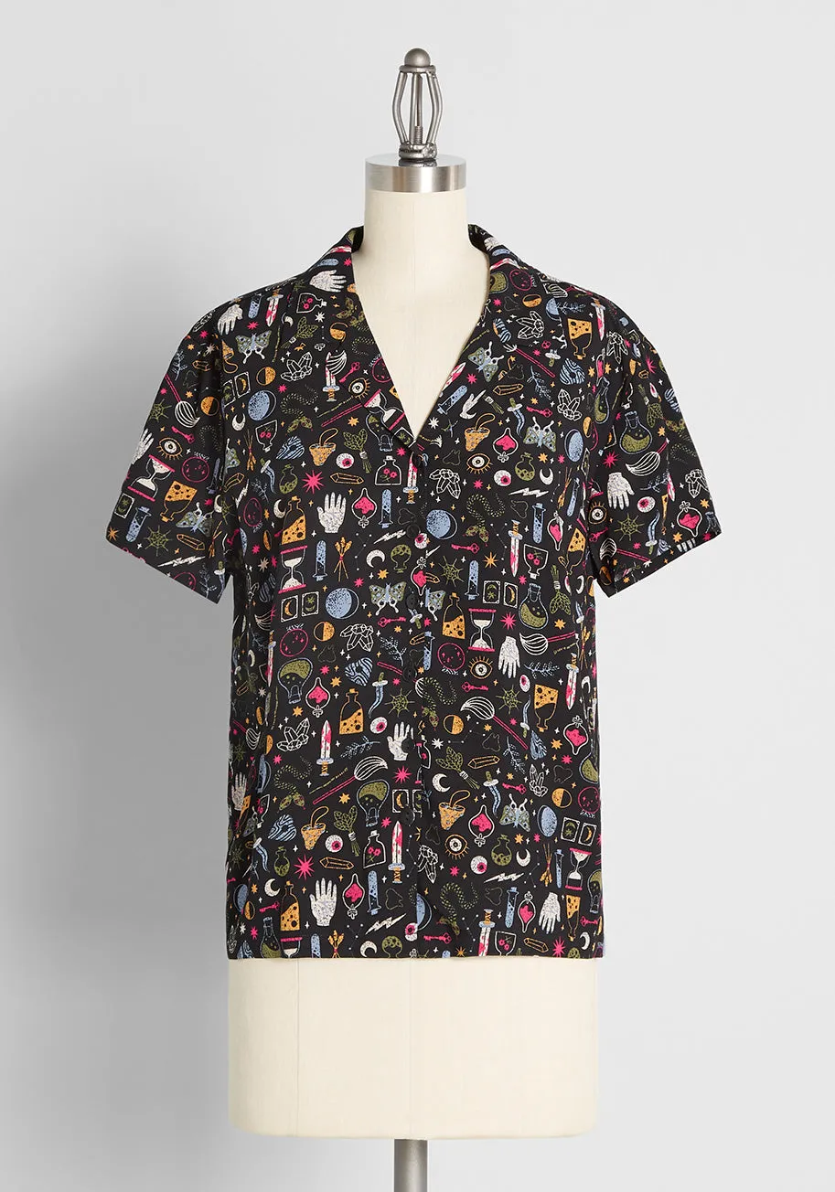 Immersed In Alchemy Button-Up Top sold by Modcloth