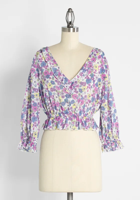 Drama in Doll Valley Cropped Top made by Modcloth